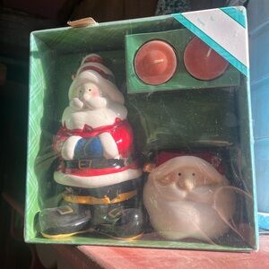 Holiday Time 4 Piece Santa Tea Light Set Christmas Holiday Brand
New in box